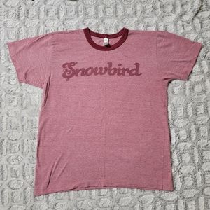 Cute Snowbird Tee Shirt | American Apparel | Burgundy| Size M